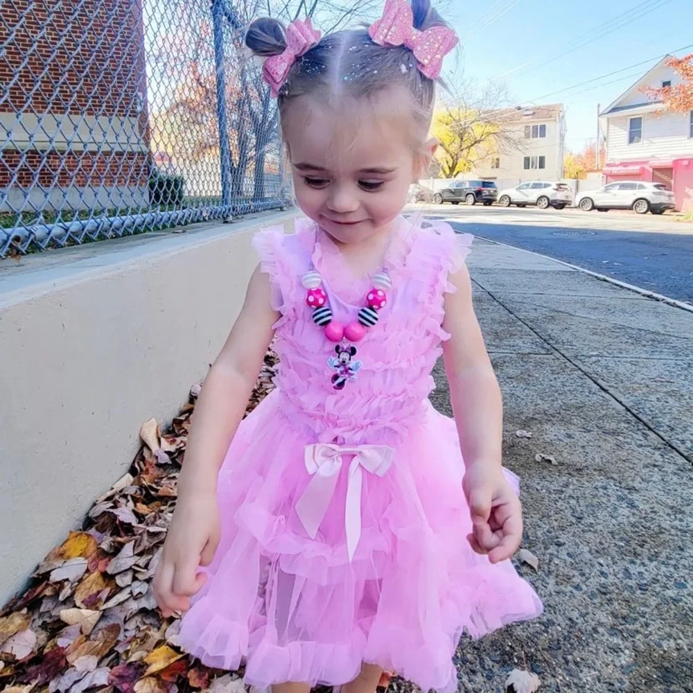 Minnie Mouse Inspired Bubble Gum Necklace Adjustable Kids Disney Style